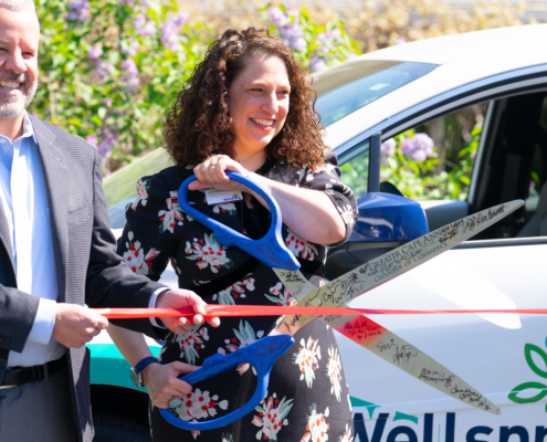 Wellspring staff at van ribbon-cutting in Gloucester, MA